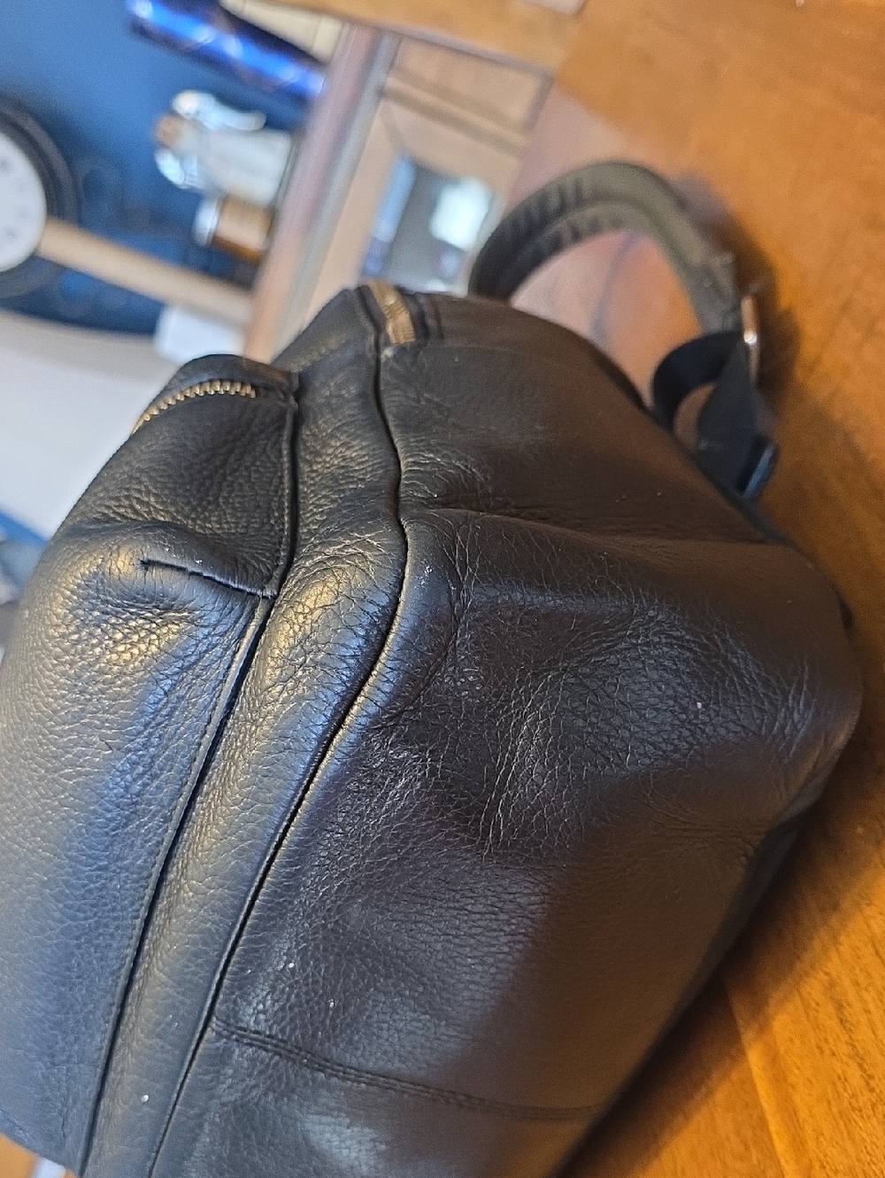 Coach Medium Charlie Backpack in black pebbled leather. - Picture 9 of 16